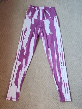 adidas Purple & White Graphic Kids Leggings